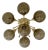 21st Century Chamomile Natural Brass Smoky Globe Flush Mount by Fabio LTD For Sale