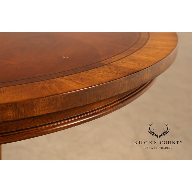 Neoclassical Ethan Allen Townhouse Collection Round Pedestal Side Table For Sale - Image 3 of 18