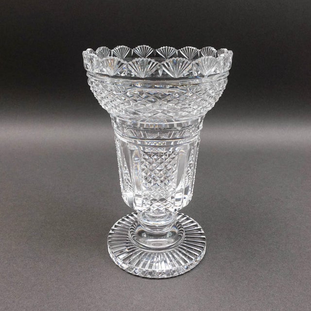 Waterford Crystal Master Cutter Hibernia Footed Vase. Measures Approximately 5 5/8" Diameter, 8 3/4" High.