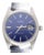 1960s Rolex 6694 Oysterdate Precision Blue Sunburst Dial 34mm Watch For Sale
