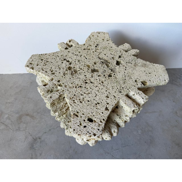 1970s Vintage Carved Stone Corinthian Capital Architectural Coffee Table Base For Sale In Miami - Image 6 of 12