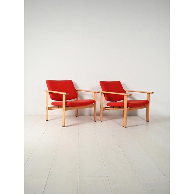 1960s Danish Armchairs attributed to Fritz Hansen, 1960s, Set of 2 For Sale - Image 5 of 12