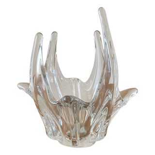 Large Vintage Crystal Centerpiece, 1960s For Sale
