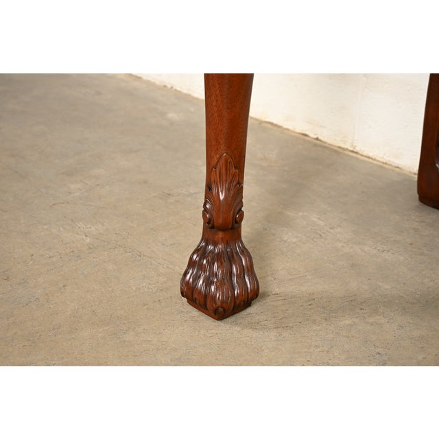 Baker Furniture Georgian Carved Mahogany Consoles or Sofa Tables, Newly Refinished For Sale - Image 10 of 15