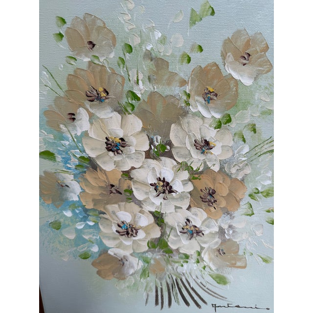 Wood Signed Original Oil Painting Floral Bouquet Framed Vintage For Sale - Image 7 of 9