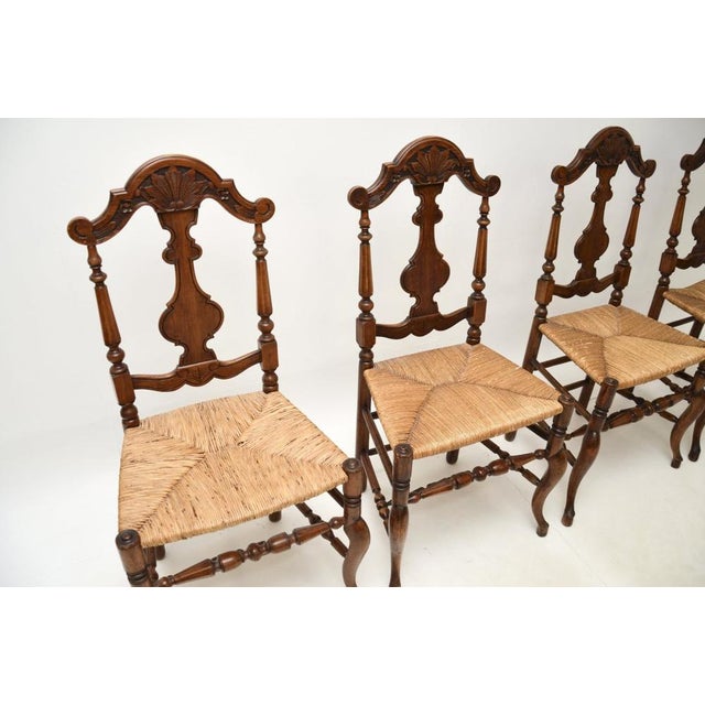 Antique French Provincial Walnut Dining Chairs, 1860, Set of 4 For Sale - Image 3 of 11