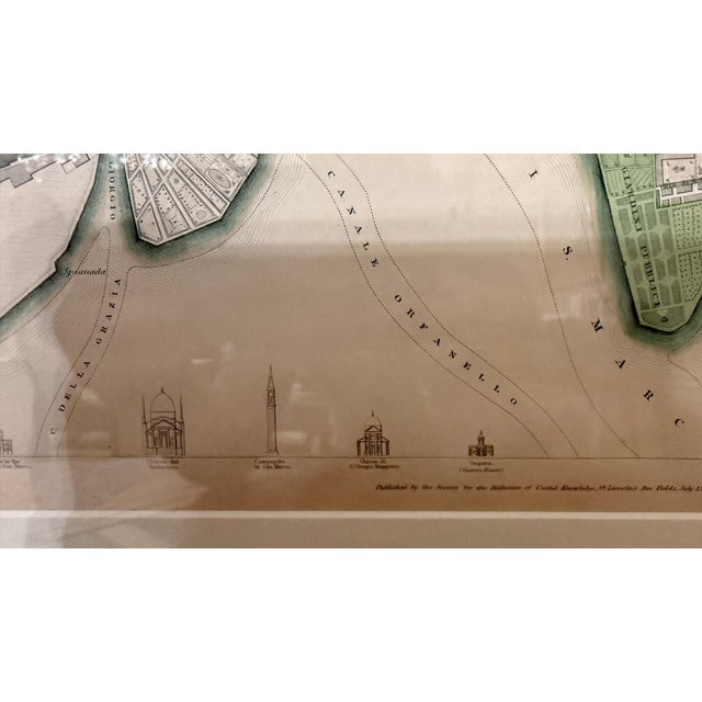 Hand-Colored Sduk Map of Venice, Believed Original Circa 1833–1835, Professionally Framed For Sale - Image 9 of 13