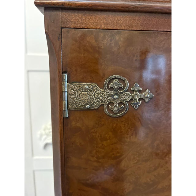 Vintage Burr Walnut Cocktail Drinks Cabinet, 1920 For Sale - Image 9 of 17