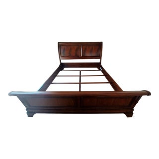 Somerset Mahogany King Sleigh Bed Frame by Ethan Allen For Sale