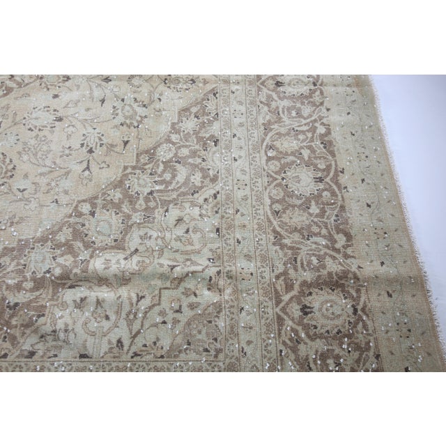 Oversized Vintage Persian Tabriz Rug - Subtle Pastel Palette & Fine Weave -10' X 13' For Sale - Image 9 of 12