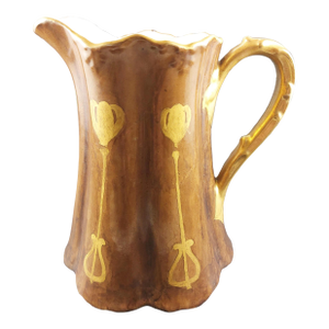 Antique Bell Pottery b.p. Co. Findlay Ohio Porcelain Handpainted Pitcher