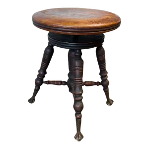 19th Century Antique Claw and Ball Foot Piano Stool
