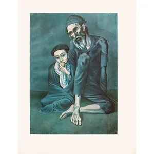 1954 After Pablo Picasso "The Old Jew and a Boy" Period First Edition Offset Lithograph