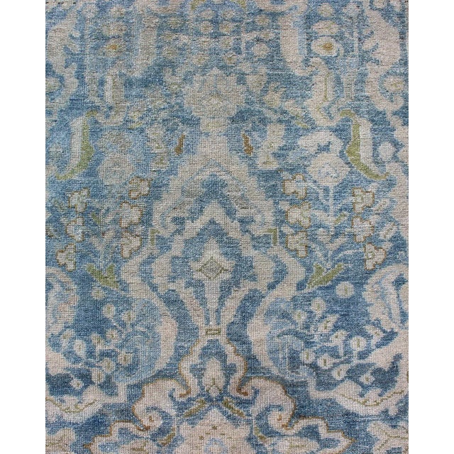 Early 20th Century Antique Persian Malayer Runner With All-Over Design in Blue and Hints of Olive For Sale - Image 4 of 10
