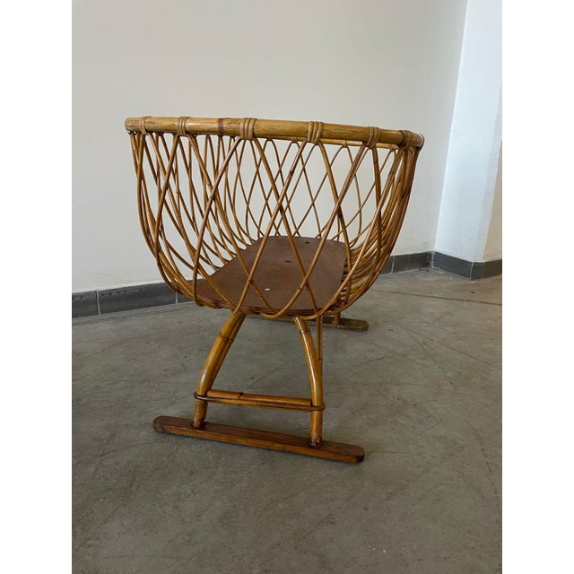 Vintage Rattan Wicker Baby Bassinet on Stand, Europe, 1970s | Chairish