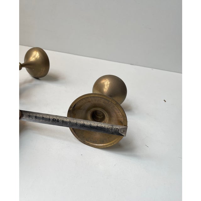 1960s Mid-Century Modern Scandinavian Brass Candleholders, 1960s, Set of 2 For Sale - Image 5 of 8