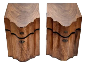 Pair 19th Century George III Style Mahogany Knife Boxes