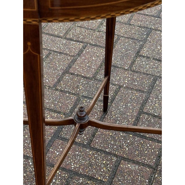 Sheraton Revival Inlaid Satinwood Side Table For Sale - Image 5 of 18