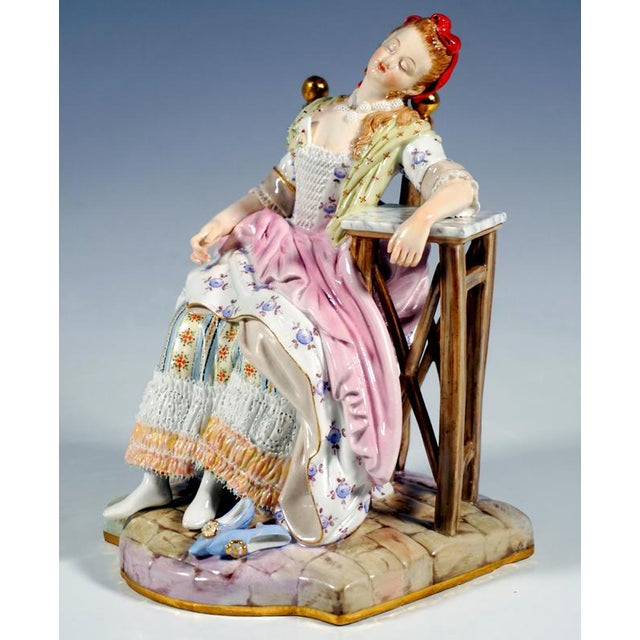Large Genre Figurine by M.V. Acier for Meissen, Germany, 1850 For Sale - Image 4 of 7