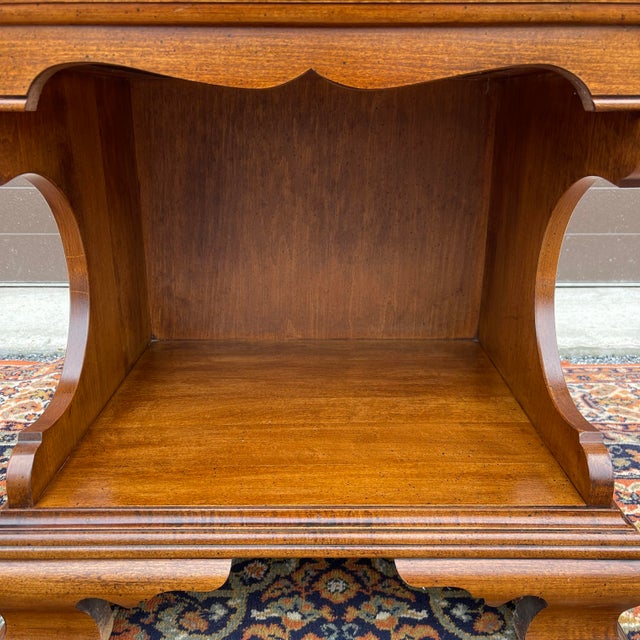 Pennsylvania House 1960s Pennsylvania House Chippendale Solid Cherry Open Nightstand With Drawer For Sale - Image 4 of 12