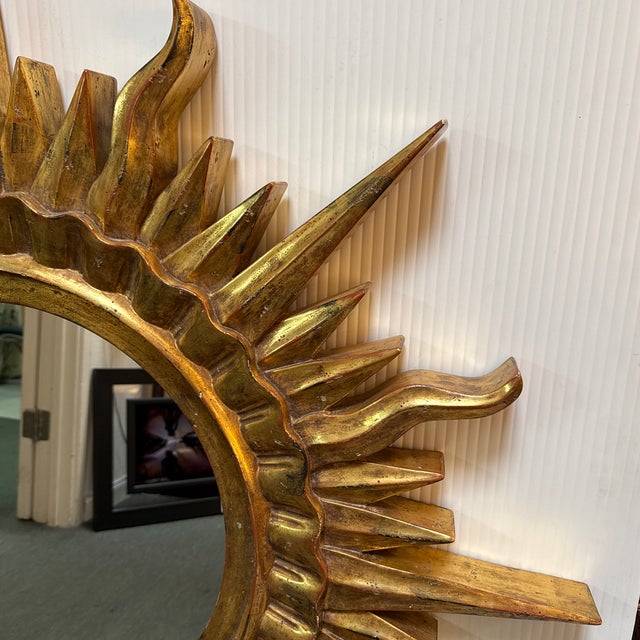2020s Nancy Corzine Sunray Golden Starburst Wall Mirror For Sale - Image 5 of 12