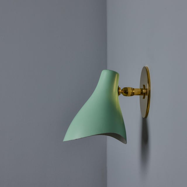 1950s 1950s Gino Sarfatti Model #10 Sconce for Arteluce in Green For Sale - Image 5 of 15