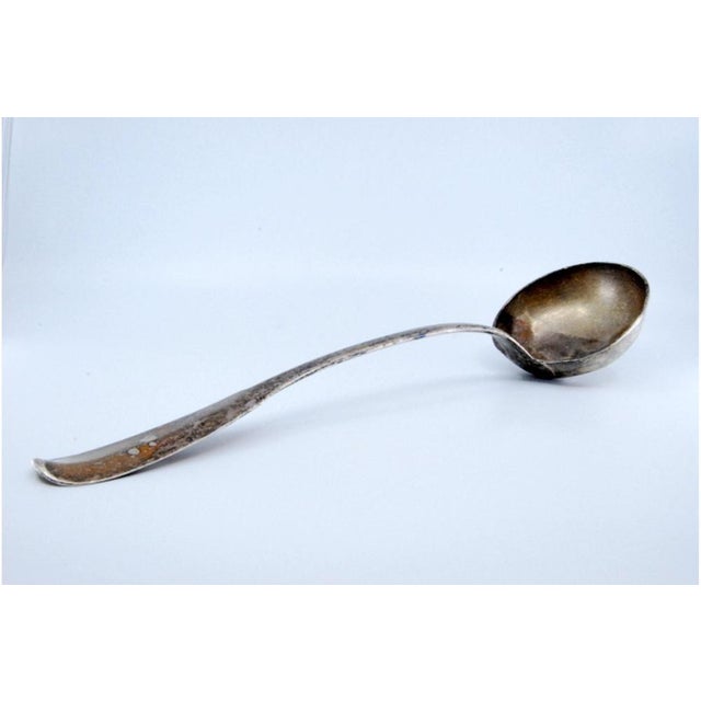 Plain Silver Soup Ladle with Handle For Sale - Image 3 of 10
