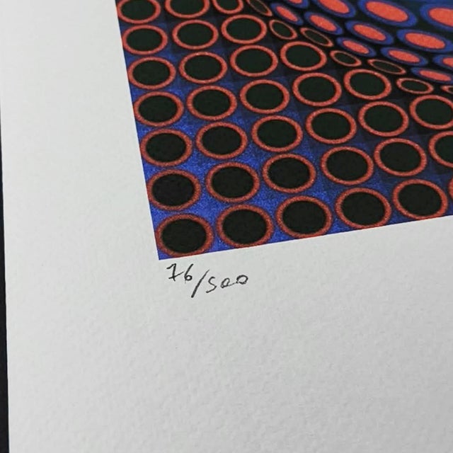Victor Vasarely, Composition, Limited Numbered Edition Lithograph, 1970s For Sale - Image 4 of 7