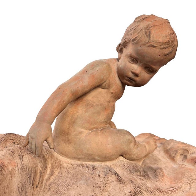 Terracotta sculpture “Putto on a Lion Skin,” Léon Dufrène, circa 1900 – France Material: Terracotta Title of the work:...