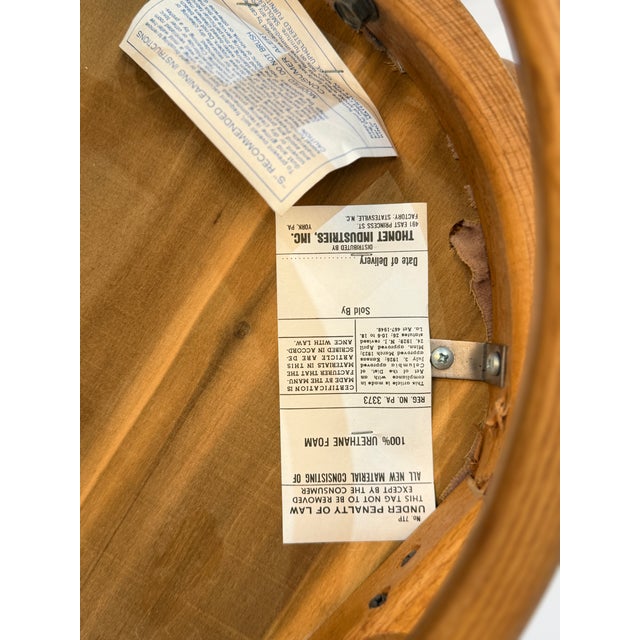Mid-Century Modern Vintage Thonet Bentwood Café Chair With Upholstered Seat and Original Labels For Sale - Image 3 of 10