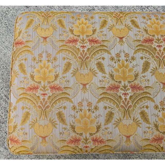 Textile Sherrill Damask Jacquard Tapestry Cotton Rolling Ottoman For Sale - Image 7 of 12