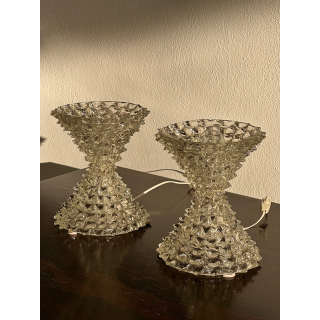 White Murano Glass Lamps from Barovier & Toso, 1950s, Set of 2 For Sale - Image 8 of 8