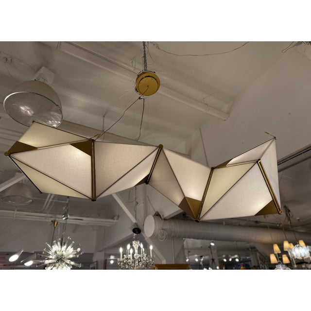 James Dieter Ketta Light Fixture Customized in Brushed Matte Gold For Sale - Image 16 of 18