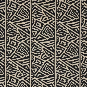 Schumacher X David Kaihoi Jagged Maze Fabric in Black