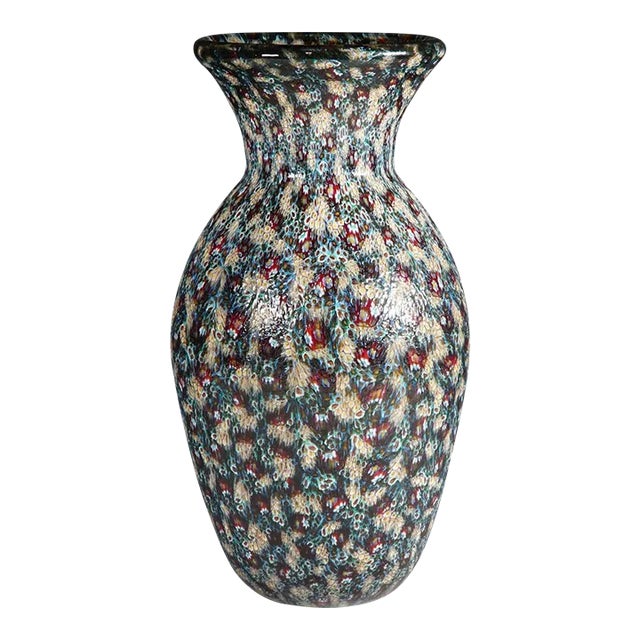 Vittorio Ferro Vase With Opaque Murrine Murano Ca. 2000s For Sale