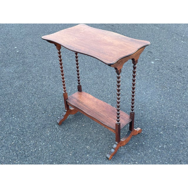 American Antique Walnut TwoTier Spindle Leg Table Chairish