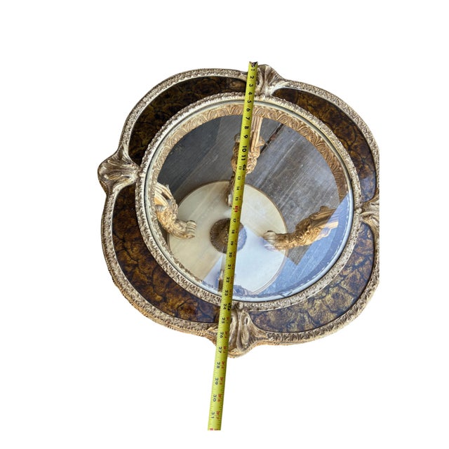 Hollywood Regency Hollywood Regency Capiz Shell Gilt Italian Florentine Style End Table For Sale - Image 3 of 10