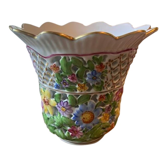 Herend Openwork Double Wall Vase For Sale