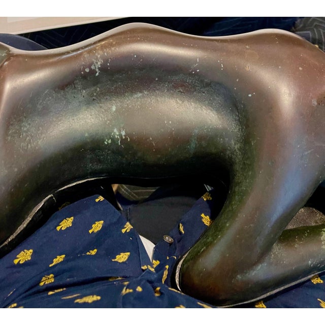 Colin Webster Watson, Large Bronze Modernist Biomorphic Sculpture Sleeping Dog Colin Webster Watson, 1973 For Sale In Miami - Image 6 of 18
