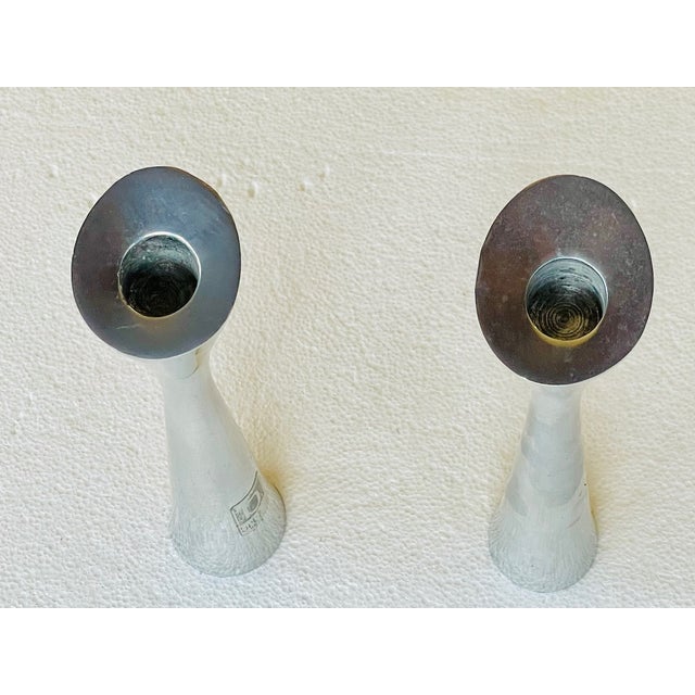 Metal Vintage Danish Candlesticks from Broste Copenhagen, 1970s, Set of 2 For Sale - Image 7 of 18