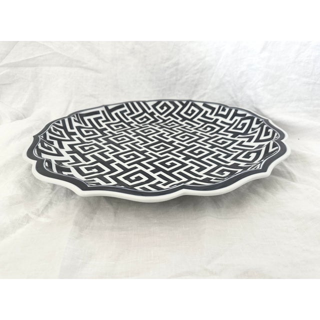 Blue & White Greek Key Print Decorative Bowl, perfect for a kitchen island or table with fruit.18.5in round x 2in h Make...