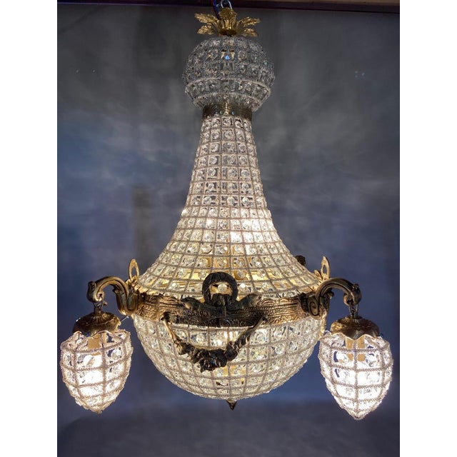 Late 20th Century Late 20thC French Louis XVI Swan Chandelier - 1 Pc For Sale - Image 5 of 18