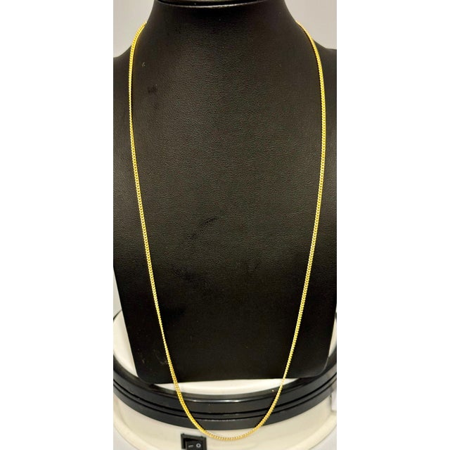 Vintage 14K Solid White Gold Curb Link Chain , 6.6 Gm , 22 Inch Long For Sale - Image 11 of 18