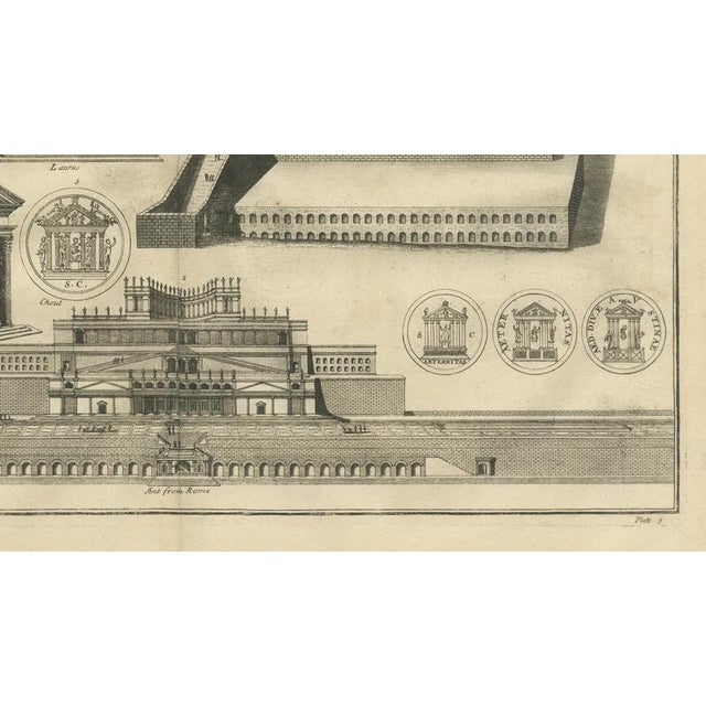 After Montfaucon, Antique Roman Temple Architecture & Archaeological Plan, 1721, Engraving For Sale - Image 9 of 10