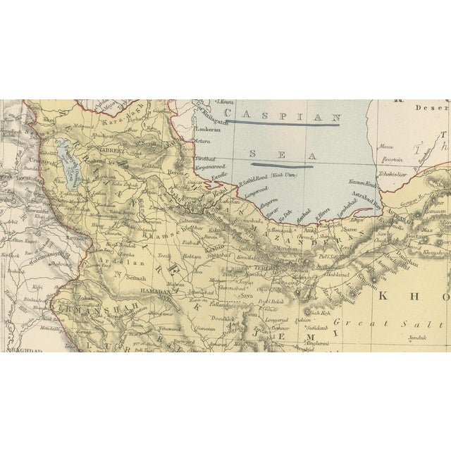 Late 19th Century Antique Map of Afghanistan and Beloochistan Blacks Atlas, 1884 For Sale - Image 5 of 10