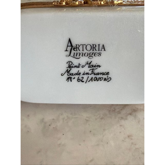 1980s Rare King Charles Spaniel Artoria Limoges Trinket Box Limited Edition France 62 For Sale In Los Angeles - Image 6 of 8