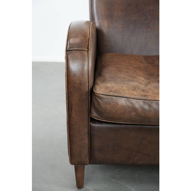 Vintage Brown Sheepskin Armchair For Sale - Image 9 of 15