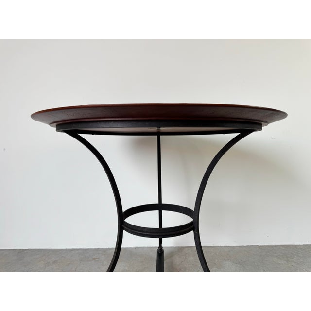 Wood Vintage Baker Furniture Milling Road Walnut Top and Metal Accent Table For Sale - Image 7 of 12