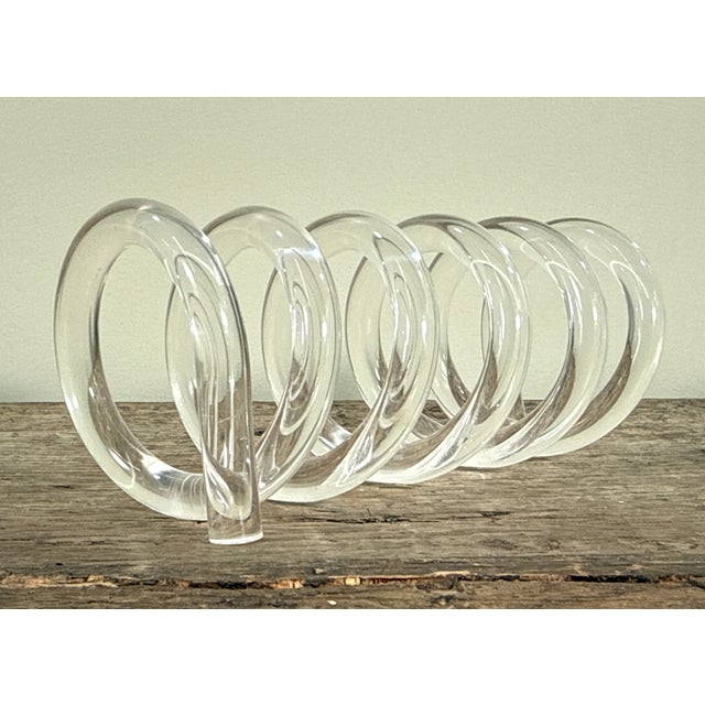 Mid Century Modern Dorothy Thorpe Style Lucite Spiral Letter Holder Desk Accessory For Sale In Providence - Image 6 of 7