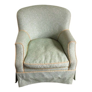 Green Custom Crypton Upholstered Chair For Sale